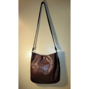 Two Bar West Genuine Leather Crossbody Bag  Brown Western Shoulder Purse
